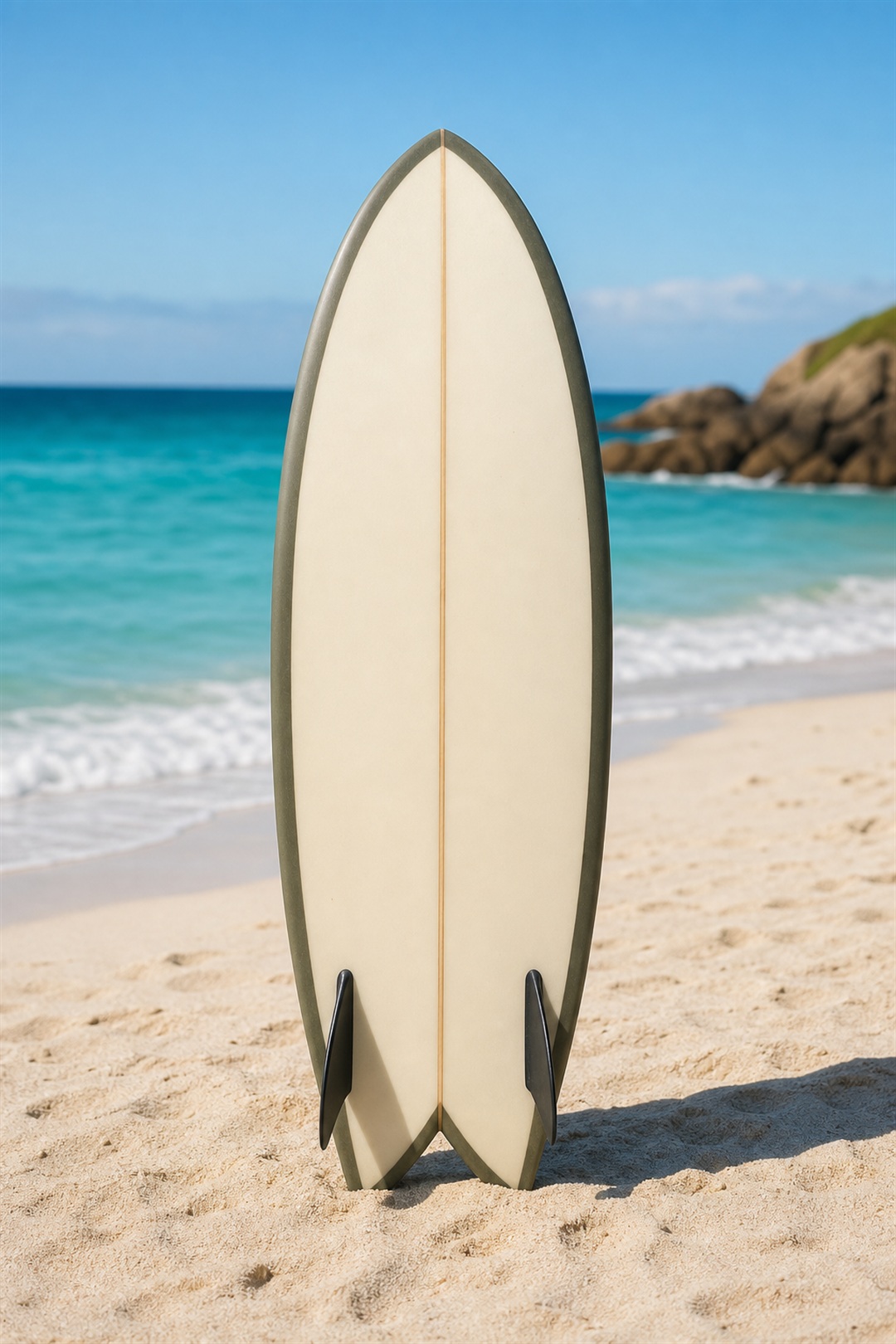 Fish surf photographié sur une plage tropicale