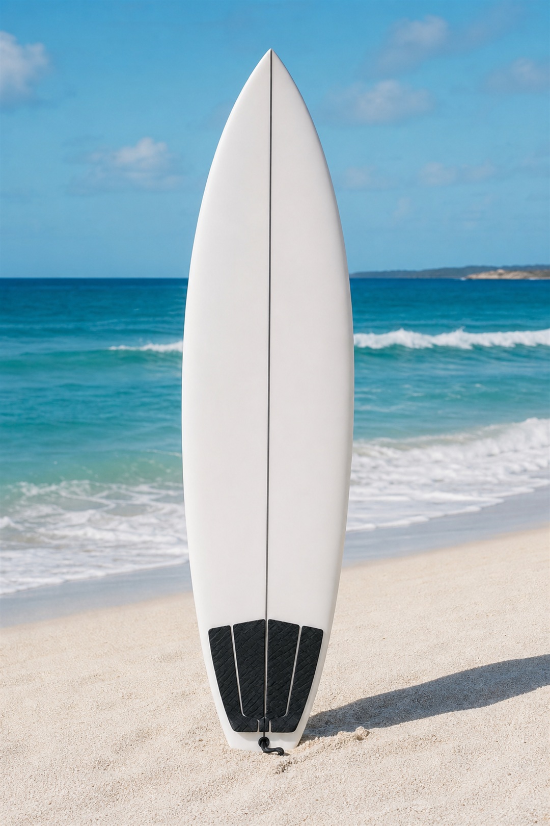 Shortboard surf photographié sur la plage