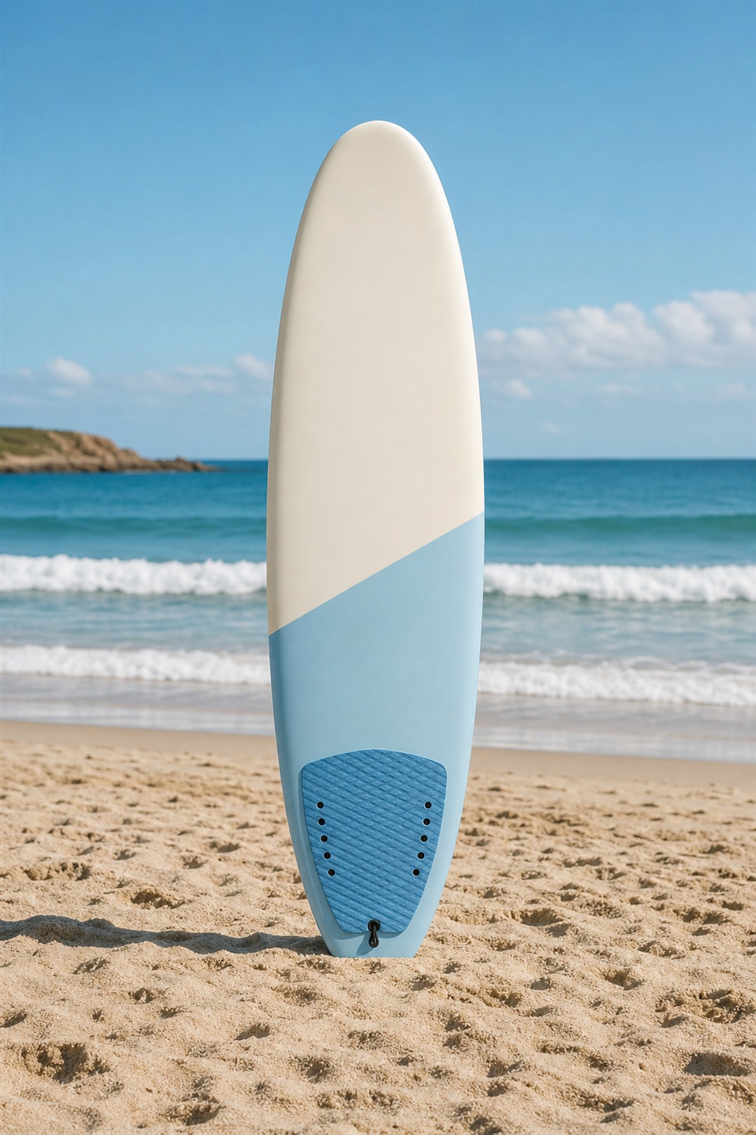 Softboard surf photographié face à l'océan